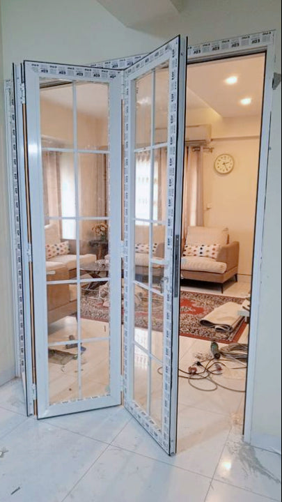 Pure White Color Aluminum Folding Door – Installation
