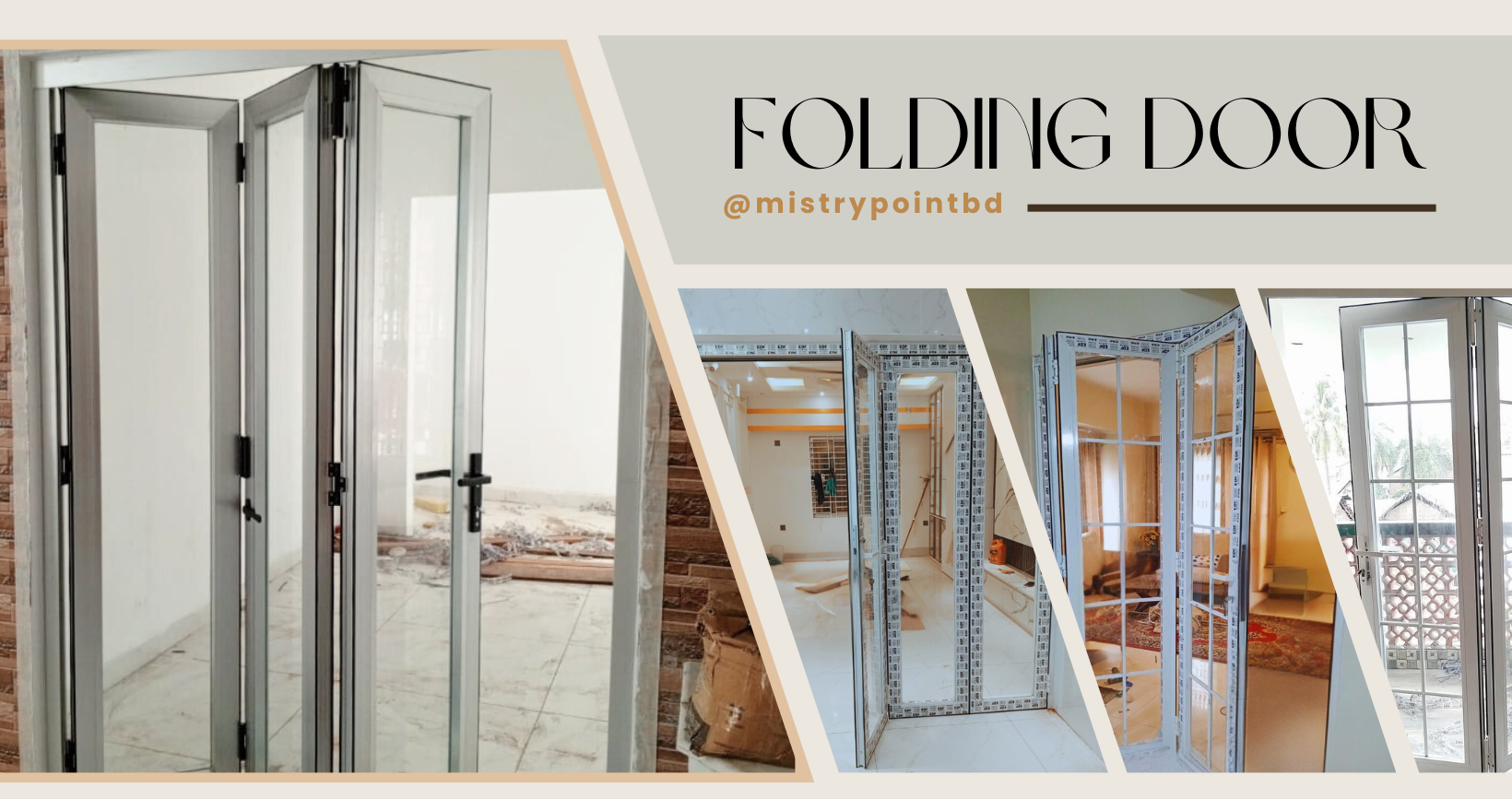 Bi-fold door with decorative design